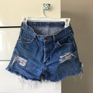 Wrangler High Waisted Ripped Denim Shorts!